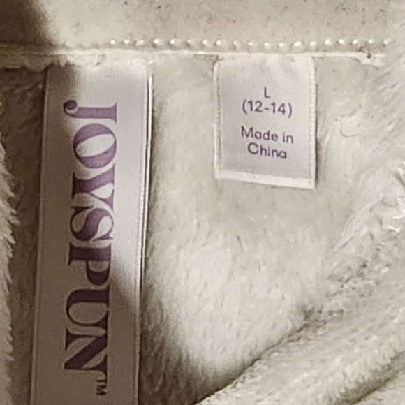 Women's Sz L Joyspun Hooded White Plush Pajama Set "Hot Cocoa & Fuzzy Socks" - Picture 6 of 12